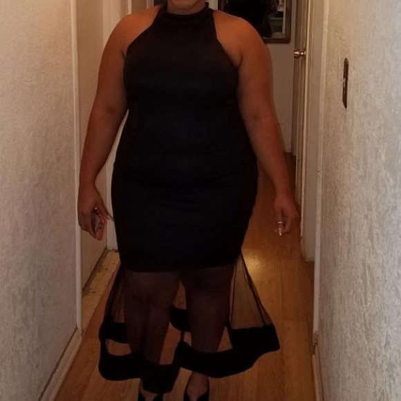 Black Midi Halter Dress - Picture 2 of 2